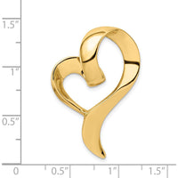 14K Yellow Gold Polished Open Heart Omega Slide Pendant by 0