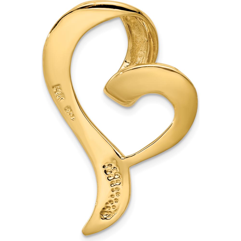 14K Yellow Gold Polished Open Heart Omega Slide Pendant by 0