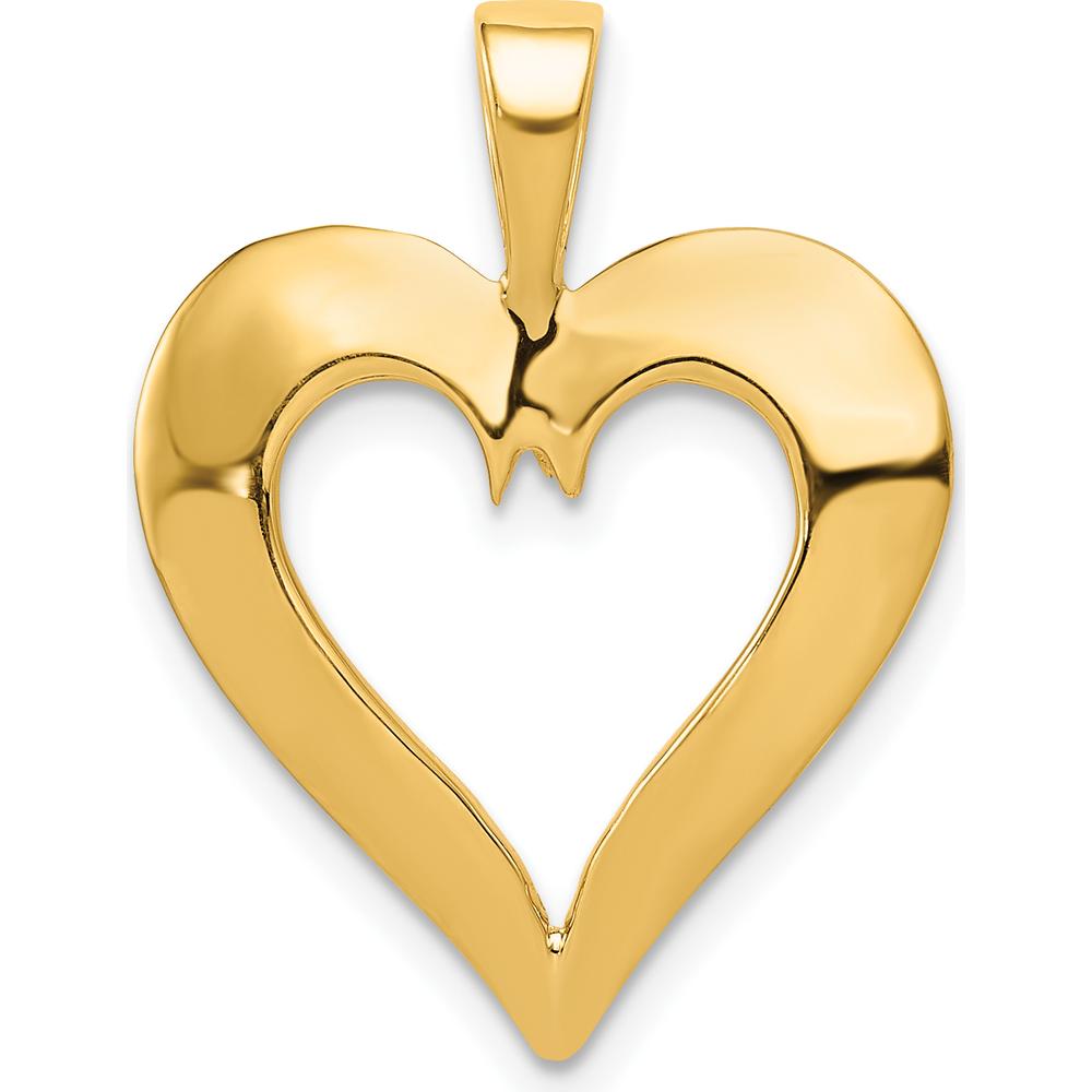 14K Yellow Gold Polished Open Heart Pendant by Oro Pregiato