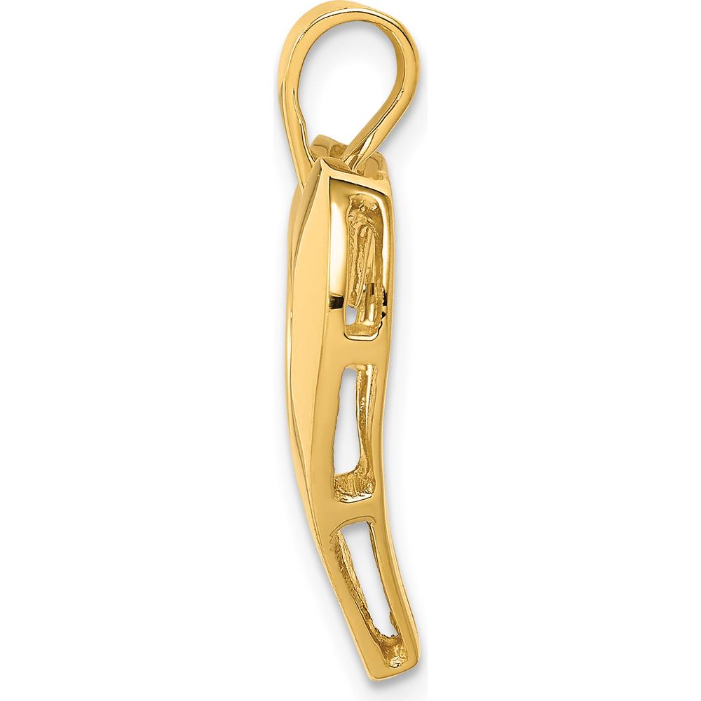 14K Yellow Gold Polished Open Heart Pendant by Oro Pregiato