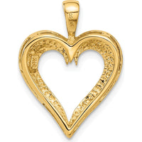14K Yellow Gold Polished Open Heart Pendant by Oro Pregiato