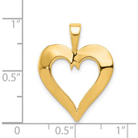 14K Yellow Gold Polished Open Heart Pendant by Oro Pregiato