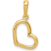 14K Yellow Gold Polished Open Heart Pendant by Oro Pregiato