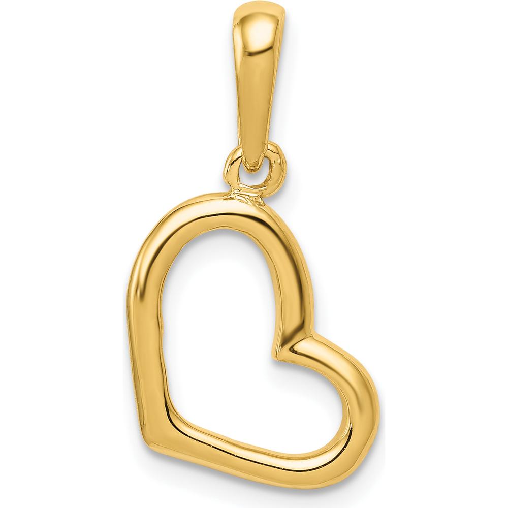 14K Yellow Gold Polished Open Heart Pendant by Oro Pregiato