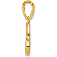 14K Yellow Gold Polished Open Heart Pendant by Oro Pregiato