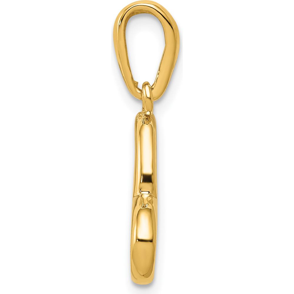 14K Yellow Gold Polished Open Heart Pendant by Oro Pregiato