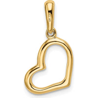 14K Yellow Gold Polished Open Heart Pendant by Oro Pregiato