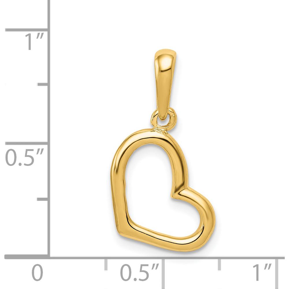14K Yellow Gold Polished Open Heart Pendant by Oro Pregiato