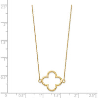 14K Yellow Gold Polished Open Quatrefoil Design Pendant Necklace - 18" Cable Chain by Oro Pregiato
