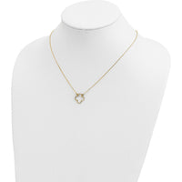14K Yellow Gold Polished Open Quatrefoil Design Pendant Necklace - 18" Cable Chain by Oro Pregiato