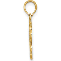 14K Yellow Gold Polished Outer Banks Crab Charm Pendant - Coastal Themed Jewelry Piece by Oro Pregiato