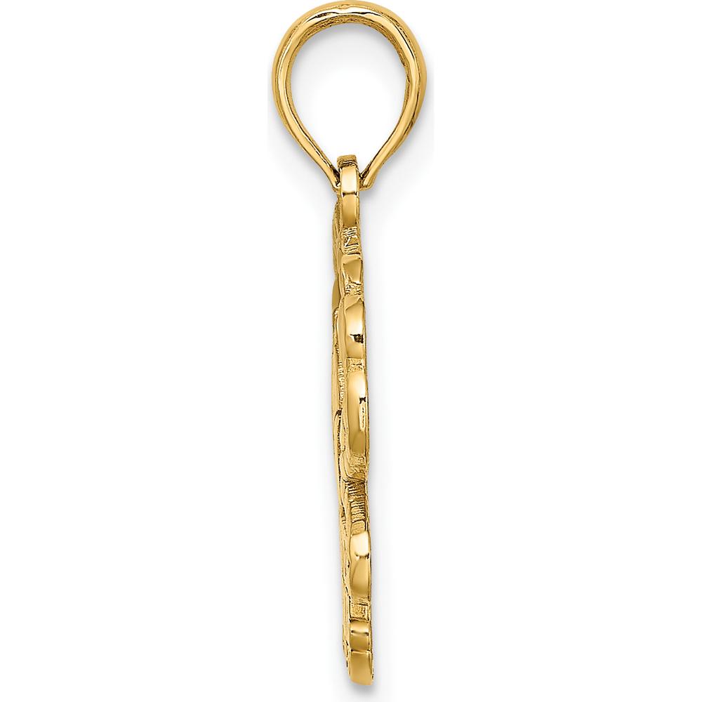 14K Yellow Gold Polished Outer Banks Crab Charm Pendant - Coastal Themed Jewelry Piece by Oro Pregiato