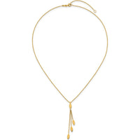 14K Yellow Gold Polished Oval Dangle Necklace with 2" Extender - 18" Total Length by 0