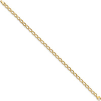 14K Yellow Gold Polished Oval Link Bracelet - 7.5" Length by Oro Pregiato