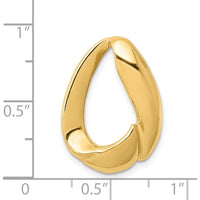 14K Yellow Gold Polished Oval Slide Pendant for Omega Chains - Fits up to 10mm by 0