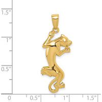 14K Yellow Gold Polished Panther Pendant - 27mm Length by Oro Pregiato