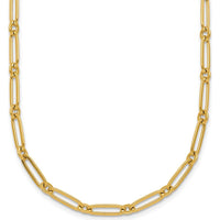 14K Yellow Gold Polished Paperclip and Round Link 18" Necklace by 0