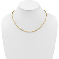 14K Yellow Gold Polished Paperclip and Round Link 18" Necklace by 0