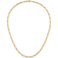 14K Yellow Gold Polished Paperclip and Round Link 18" Necklace by 0