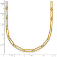 14K Yellow Gold Polished Paperclip and Round Link 18" Necklace by 0