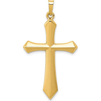 14K Yellow Gold Polished Passion Cross Pendant - Elegant Faith Charm by Oro Pregiato