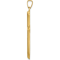 14K Yellow Gold Polished Passion Cross Pendant - Elegant Faith Charm by Oro Pregiato