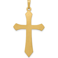 14K Yellow Gold Polished Passion Cross Pendant - Elegant Faith Charm by Oro Pregiato