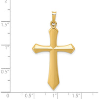 14K Yellow Gold Polished Passion Cross Pendant - Elegant Faith Charm by Oro Pregiato