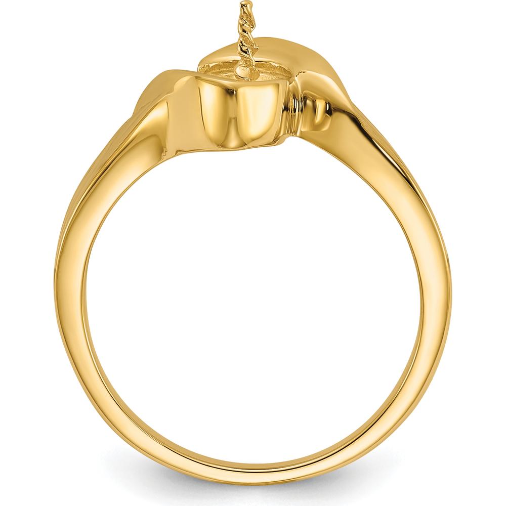 14K Yellow Gold Polished Pearl Ring Mounting - 11mm Setting by Monteluci Fine Jewelry