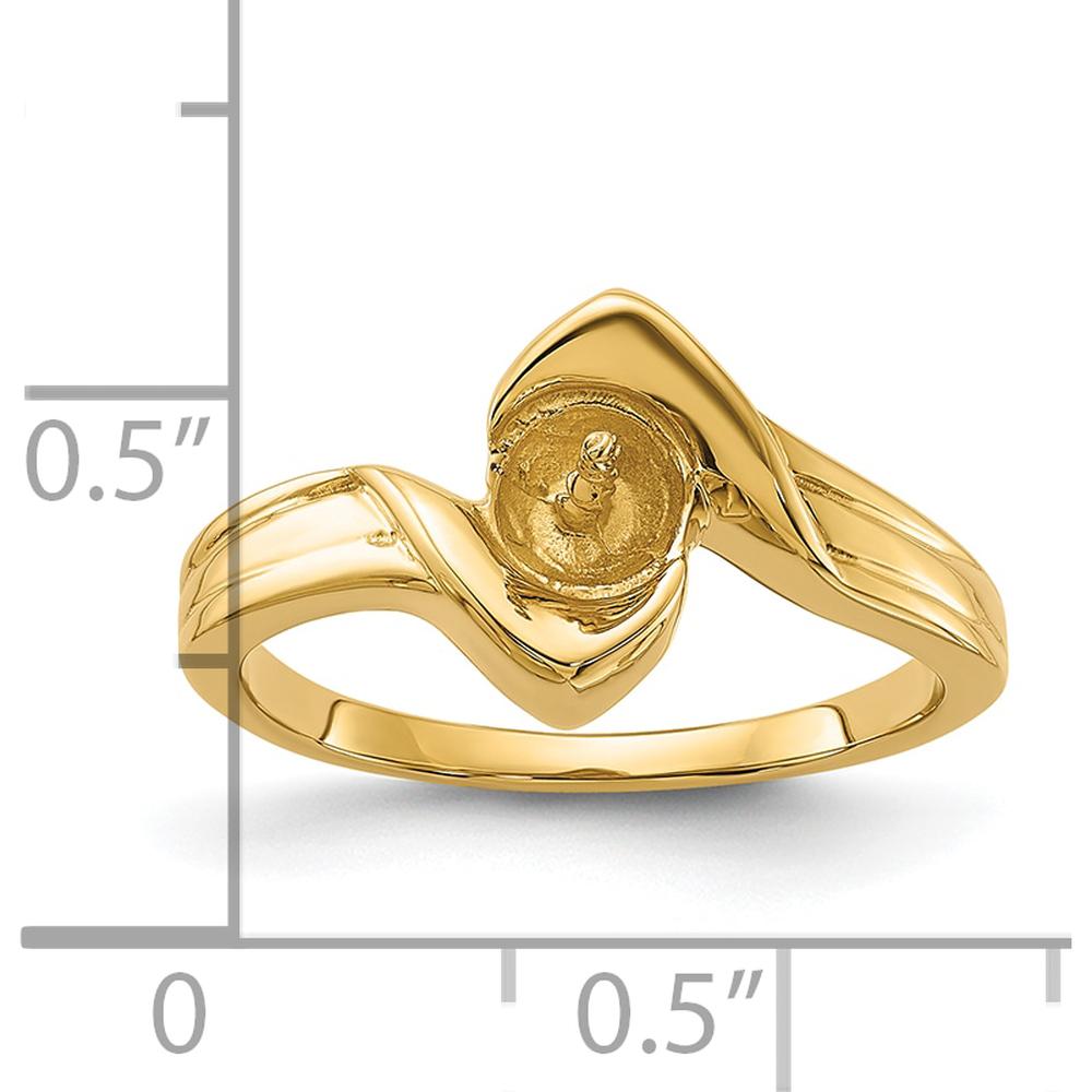 14K Yellow Gold Polished Pearl Ring Mounting - 11mm Setting by Monteluci Fine Jewelry