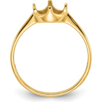 14K Yellow Gold Polished Pearl Ring Mounting - Elegant Customizable Ring Setting by Monteluci Fine Jewelry