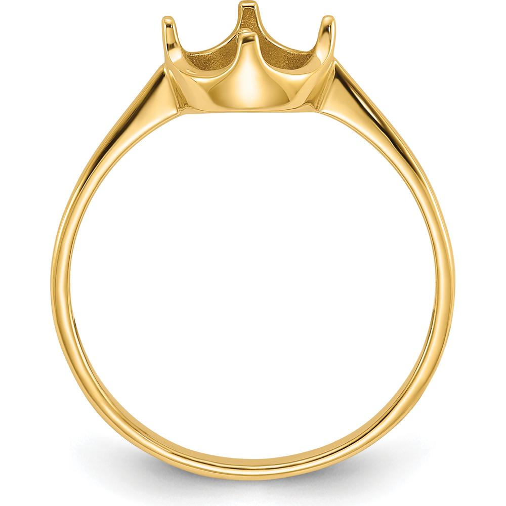 14K Yellow Gold Polished Pearl Ring Mounting - Elegant Customizable Ring Setting by Monteluci Fine Jewelry