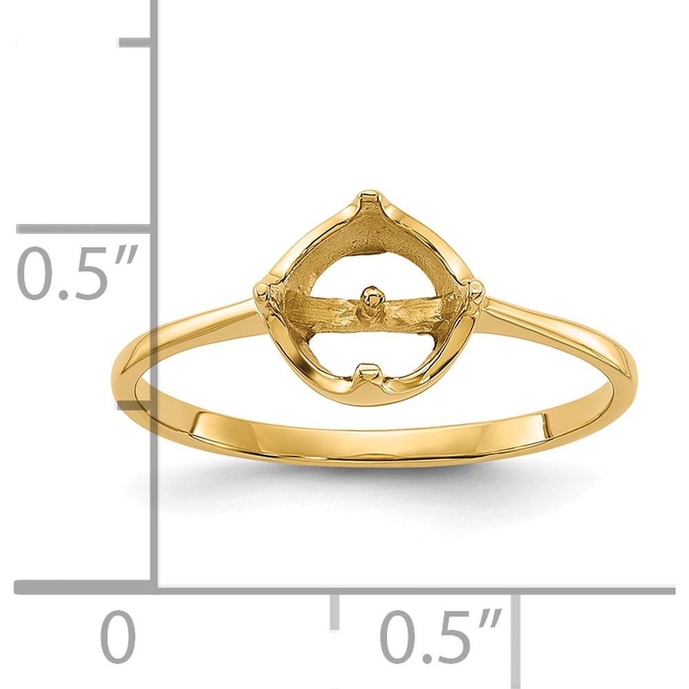 14K Yellow Gold Polished Pearl Ring Mounting - Elegant Customizable Ring Setting by Monteluci Fine Jewelry