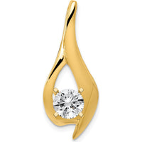14K Yellow Gold Polished Pendant with Peg-Set Diamond - 0.50 Carat Total Diamond Weight by Oro Pregiato
