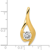 14K Yellow Gold Polished Pendant with Peg-Set Diamond - 0.50 Carat Total Diamond Weight by Oro Pregiato