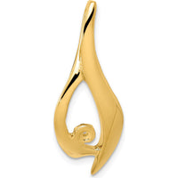 14K Yellow Gold Polished Pendant with Peg-Set Diamond - 0.50 Carat Total Diamond Weight by Oro Pregiato