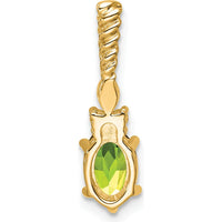 14K Yellow Gold Polished Peridot and Diamond Twisted Pendant - 1.4 Carat Peridot, 0.22 Carat Total Diamond Weight by Oro Pregiato