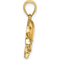 14K Yellow Gold Polished Pig Charm Pendant - 20.54mm Length by Oro Pregiato