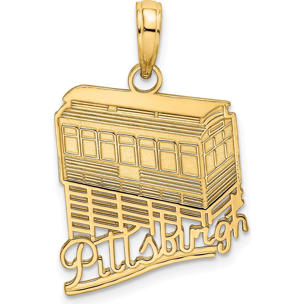 14K Yellow Gold Polished Pittsburgh Incline Tram Charm - 17.75mm Length by Oro Pregiato
