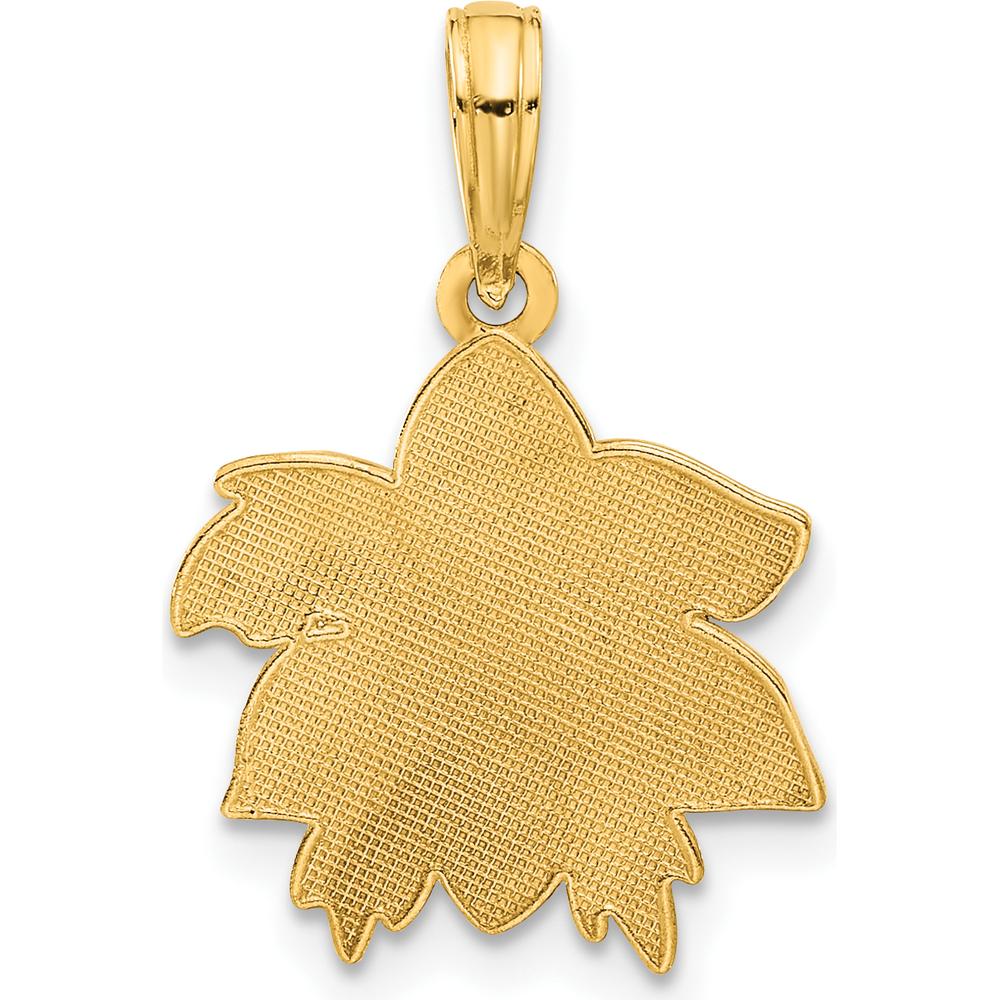 14K Yellow Gold Polished Poinsettia Floral Pendant - 22mm Length by Oro Pregiato