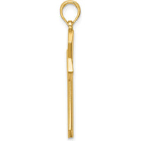 14K Yellow Gold Polished Pointed Christian Cross Pendant - Faith Jewelry by Oro Pregiato