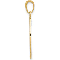 14K Yellow Gold Polished Police Badge Pendant with Engravable Area by Oro Pregiato