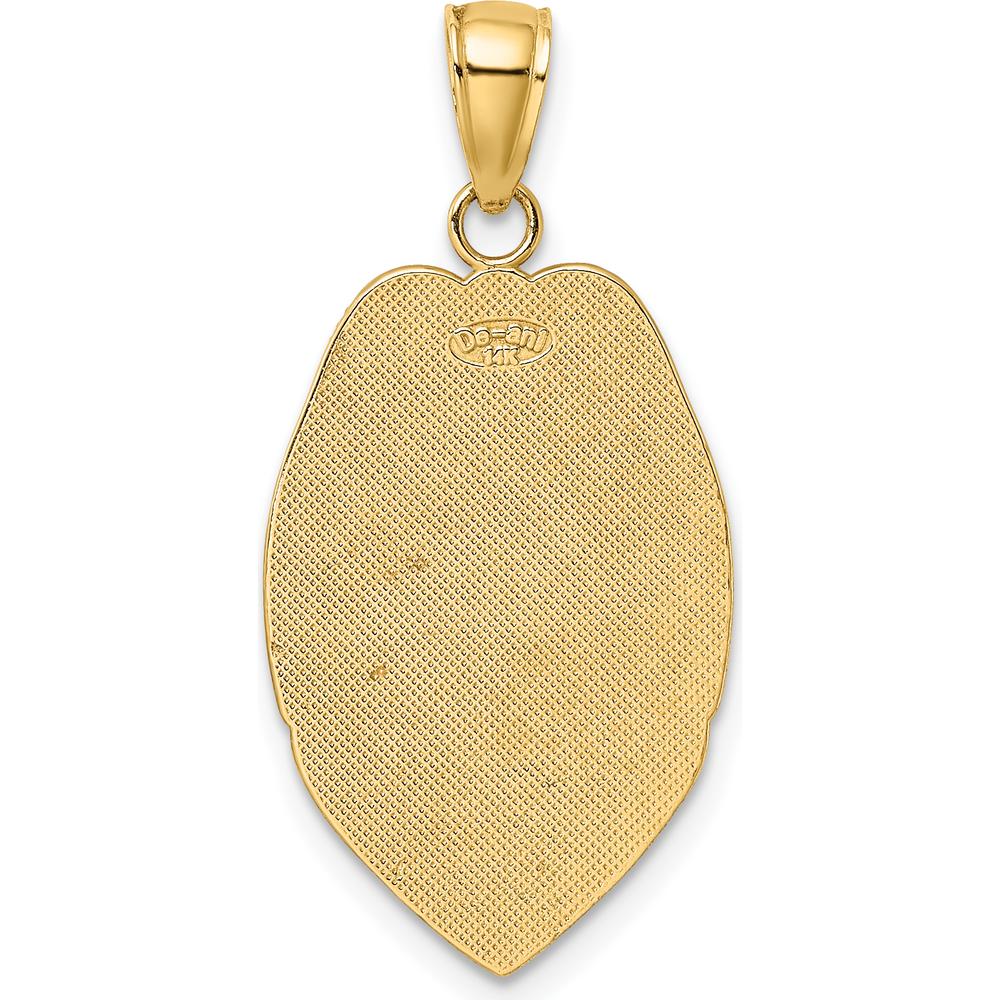 14K Yellow Gold Polished Police Badge Pendant with Engravable Area by Oro Pregiato