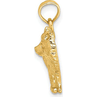 14K Yellow Gold Polished Pomeranian Dog Charm - Detailed Textured Finish, 19.1mm Length by Oro Pregiato