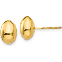 14K Yellow Gold Polished Post Button Earrings - 10mm by Oro Pregiato