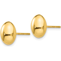 14K Yellow Gold Polished Post Button Earrings - 10mm by Oro Pregiato