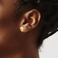 14K Yellow Gold Polished Post Button Earrings - 10mm by Oro Pregiato