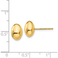 14K Yellow Gold Polished Post Button Earrings - 10mm by Oro Pregiato