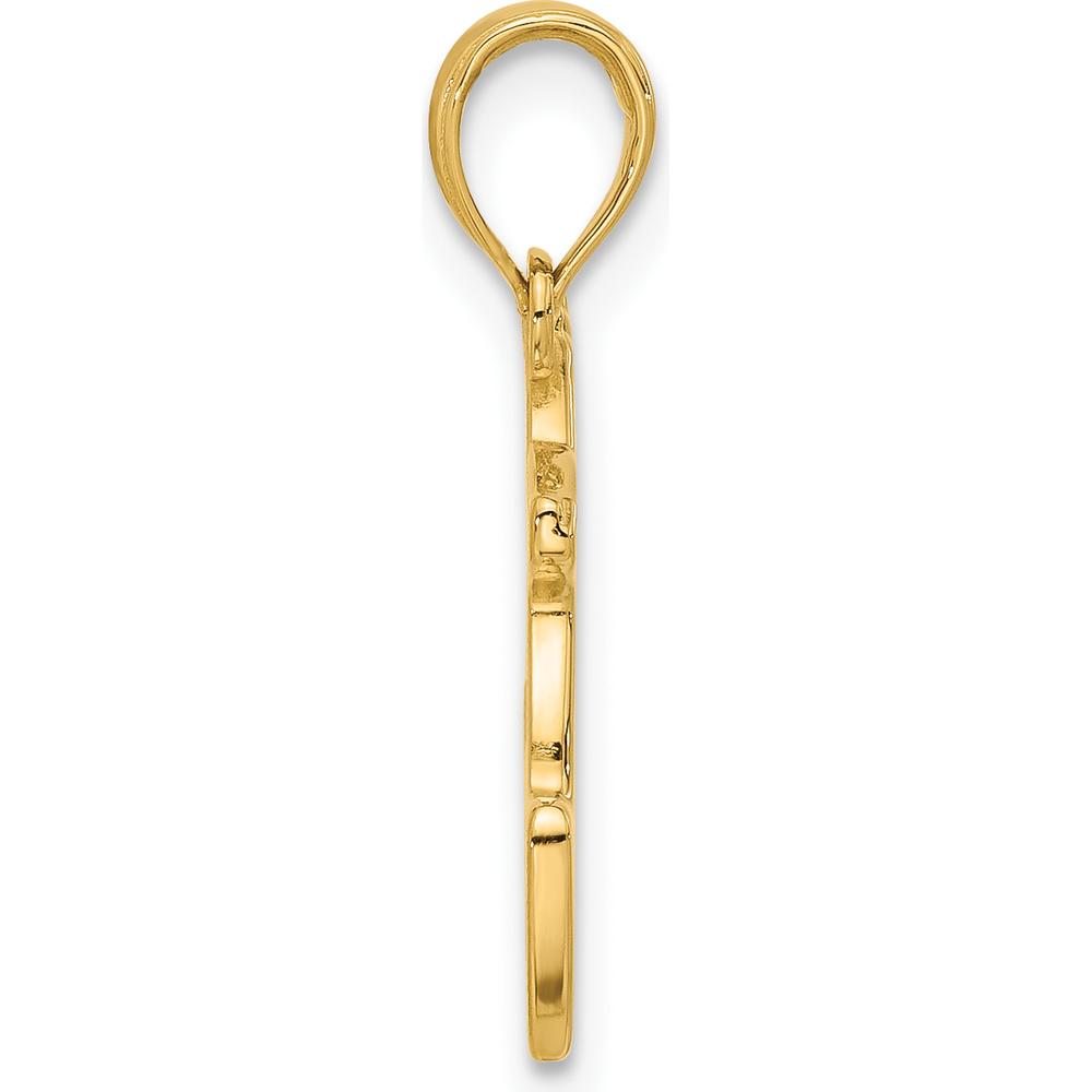 14K Yellow Gold Polished Prancing Reindeer Charm - 22mm by Oro Pregiato