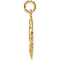 14K Yellow Gold Polished Praying Hands Pendant - 26mm Length by Oro Pregiato